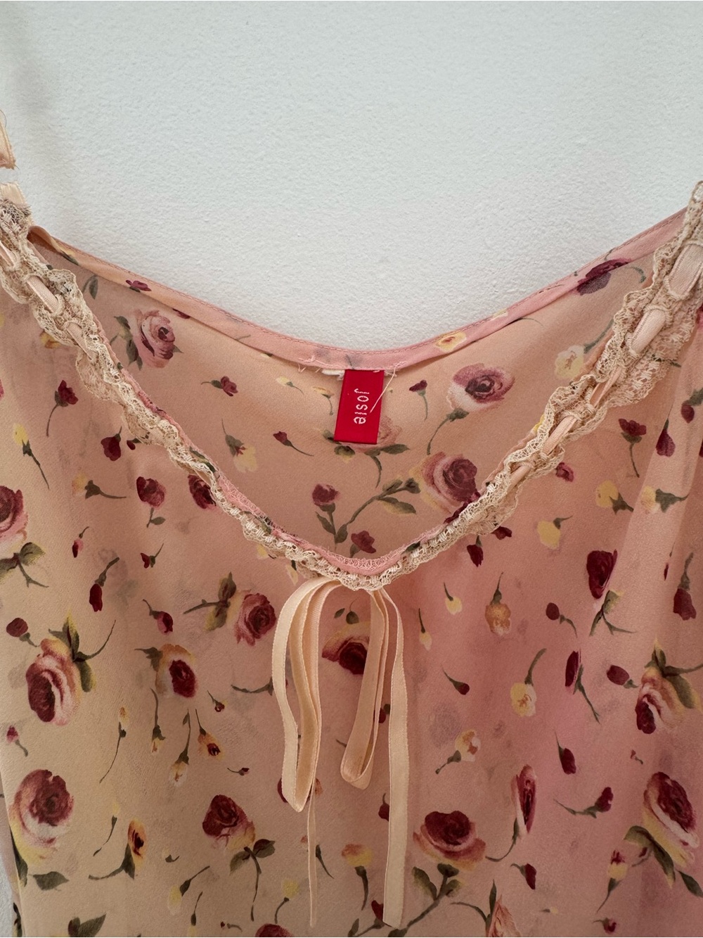 Sheer Floral Slip Tank - Roses - Picture 3 of 4